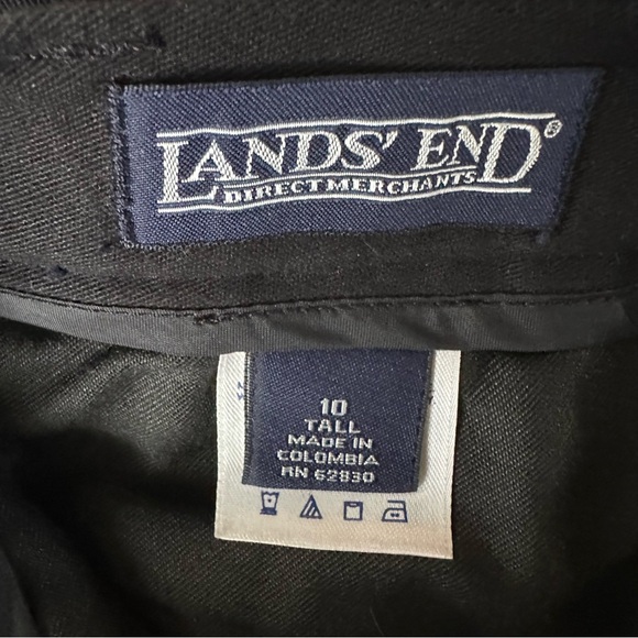 Lands’ End Black Cuffed Stretch Dress Pants Women’s Size 10 Tall NWT - Picture 2 of 11